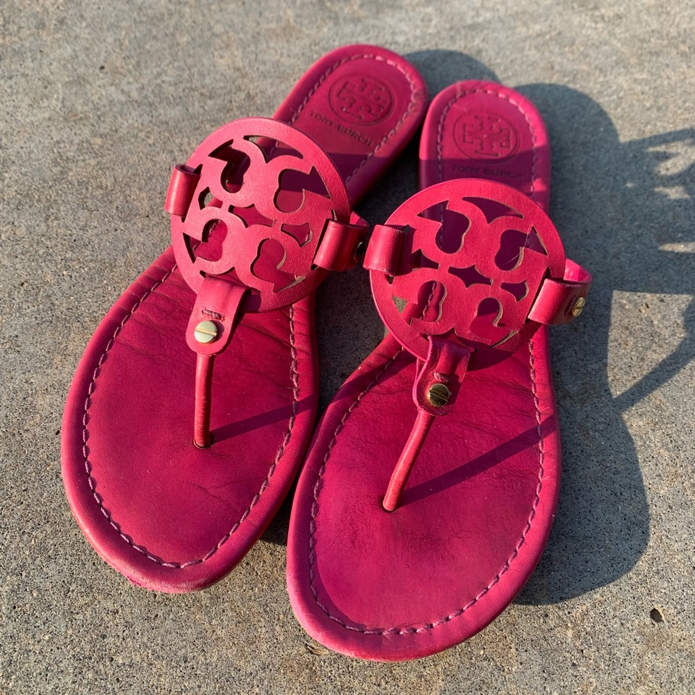 Tory Burch hot pink Miller sandals
